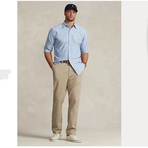 New Polo Ralph Lauren Pants mens 40x30 Beige Khaki Chinos Straight Flat Front